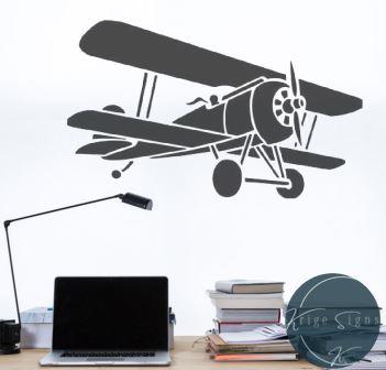 50097 - Vintage Plane matt vinyl wall art decal 1000mm x 600mm